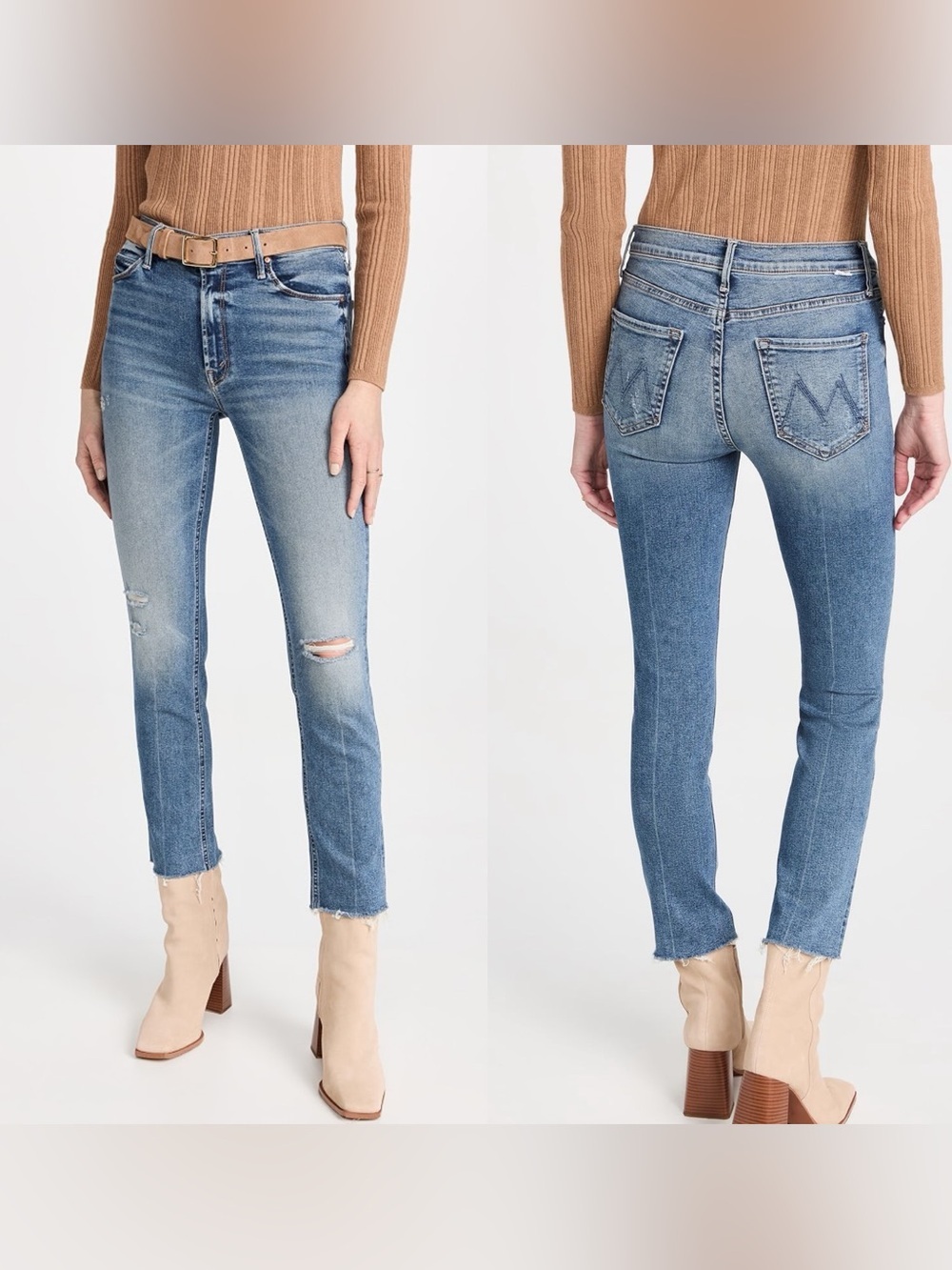 MOTHER • The mid rise dazzler ankle fray going in circles - size 26 slim